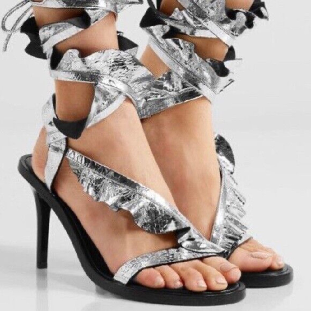Isabel Marant Ansel Metallic Sandals 'Size 39' Like New